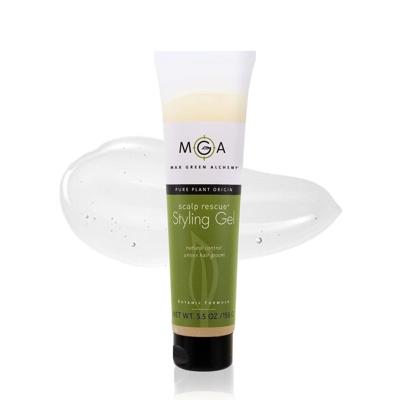 Max Green Alchemy MGA Vegan Hair Styling Gel - Scalp Rescue Organic Formula for Flexible & Natural Hair Style | Curly Hair Products for Men & Women Provides Frizz Control | Alcohol Free & Color Safe Hair Gel, 5.5 Fl Oz - Image 1